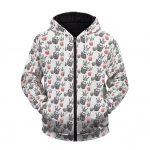 Biggie Smalls Crown Logo Design White Zip-Up Hoodie