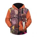 Biggie Smalls Pool of Cash & Ladies Cartoon Art Zip Hoodie