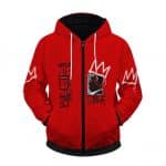Biggie Smalls Spray Paint Tribute Red Zip-Up Hoodie