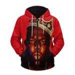 Crowned King Biggie Smalls Awesome Red Zip-Up Hoodie
