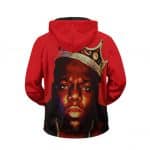 Crowned King Biggie Smalls Awesome Red Zip-Up Hoodie