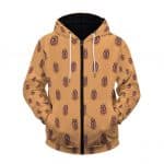 East Coast Biggie Cartoon Head Pattern Zip-Up Hoodie