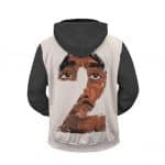 Minimalistic 2Pac Artwork Tri Color Dope Zip Up Hoodie