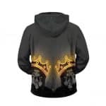 Neon Light Crowned Notorious BIG Gray Zip-Up Hoodie