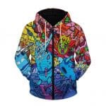 Notorious B Biggie Smalls Graffiti Art Style Zipper Hoodie