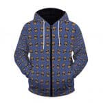 Notorious BIG Cool Crowned Head Pattern Zip-Up Hoodie