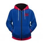 Notorious BIG Rose Design Logo Vibrant Blue Zip Hoodie