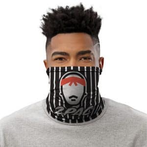 Striped 2pac Shakur Logo Minimalist Black Tube Mask