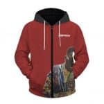 Supreme Parody Gangsta Rapper Biggie Red Zip-Up Hoodie