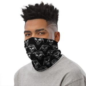 Tupac Shakur Monochrome Skull Pattern Black Tube Mask