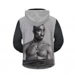 2Pac Amaru Shakur Iconic Bandana Logo Zip Up Hoodie