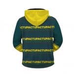 Dope Tupac Shakur Pattern Teal & Lemon Zip Up Hoodie