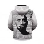 Awesome Tupac Shakur Lyrics Pattern Zip Up Hoodie