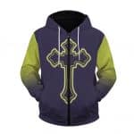 Tupac Shakur Iconic Cross Logo Vibrant Zip Up Hoodie