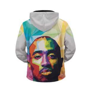 Tupac Shakur Geometric Art Vibrant Colors Zip Up Hoodie