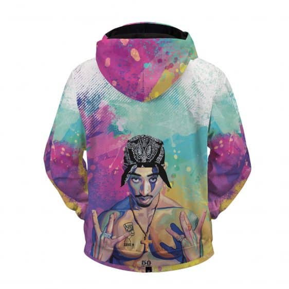 2Pac Shakur West Side Splash Art Dope Zip Up Hoodie