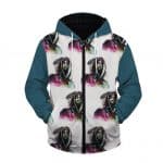 Tupac Shakur Colorful Artwork Pattern Zip Up Hoodie