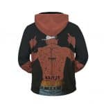 Tupac Shakur Cartoon Drip Artwork Black Zip Up Hoodie