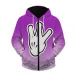 Tupac Amaru Shakur Westside Gang Sign Zip Up Hoodie