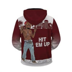 Gangsta Tupac Shakur Hit Em Up Dope Zip Up Hoodie