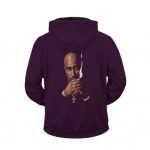 Death Row Logo Tupac Shakur Purple Zip Up Hoodie