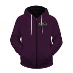 Death Row Logo Tupac Shakur Purple Zip Up Hoodie