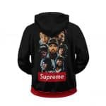 Supreme Greatest West Coast Rappers Black Zip Up Hoodie