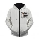 Minimalistic Tupac Shakur Artwork Off White Zip Up Hoodie