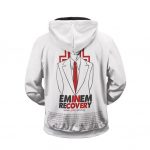 Eminem Recovery Album Cartoon Art White Zip Up Hoodie