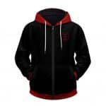 Hip-Hop Rapper Eminem Minimalist Logo Black Red Zip Hoodie