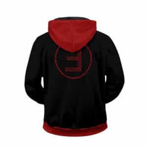 Hip-Hop Rapper Eminem Minimalist Logo Black Red Zip Hoodie