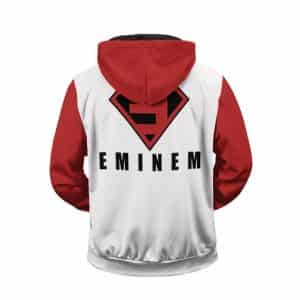 Rap Icon Eminem Superman-Inspired Logo Stylish Zip Hoodie