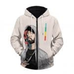 Rapper Eminem Marshall Mathers Dope Art Zip-Up Hoodie