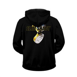 SSLP Logo Slim Shady Pill Album Art Black Zip Up Hoodie