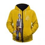 Slim Shady Eminem Dope Artwork Yellow Zip Up Hoodie