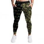 P.R.E Logo Dolphin Gun Money Camo Pattern Black Joggers