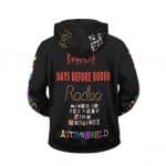 Travis Scott La Flame Days Before Rodeo Black Zip Up Hoodie