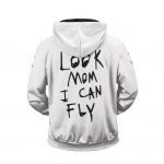 Travis Scott Look Mom I Can Fly Dope White Zipped Hoodie