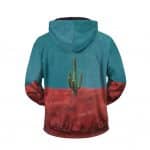 Travis La Flame Minimalistic Cactus Art Zip Up Hoodie