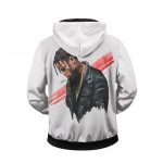 Awesome Travis Scott La Flame Artwork White Zipped Hoodie