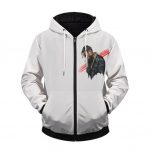 Awesome Travis Scott La Flame Artwork White Zipped Hoodie