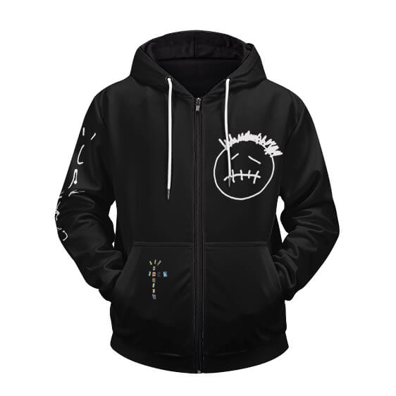 Cactus Jack Face Travis Scott Minimalistic Zipped Hoodie