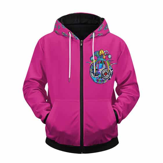Travis Scott Robot Jester Cute Pink Zip Up Hoodie Jacket