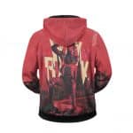 Hip Hop Icon Travis Scott Artwork Red Zipped Hoodie
