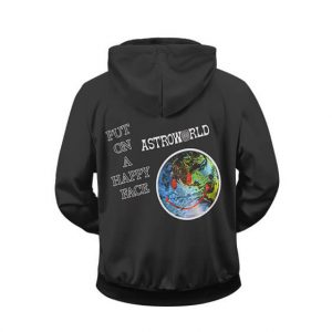 Put On A Happy Face Astroworld La Flame Zip Up Hoodie