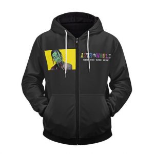 Put On A Happy Face Astroworld La Flame Zip Up Hoodie
