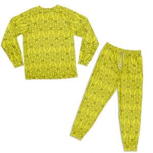 2Pac Cross Exodus Tattoo Pattern Yellow Pyjamas Set
