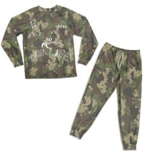 2Pac Memorable Body Tattoos Camouflage Nightwear Set