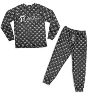 B Is For Biggie Head Cut-Out Design Black Pyjamas Set