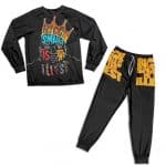 Biggie Smalls Is The Illest Face Art Black Pajamas Set
